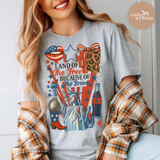 LAND OF THE FREE BECAUSE OF THE BRAVE - DTF TRANSFER