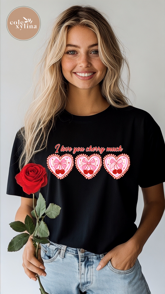I LOVE YOU CHERRY MUCH HEARTS (2 OPTIONS) - DTF TRANSFER