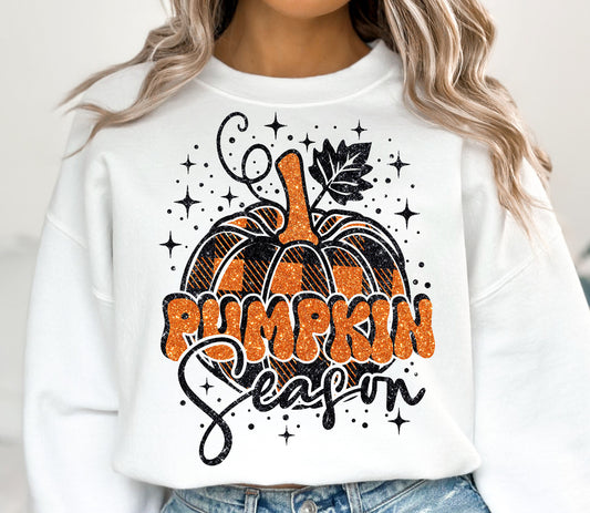 DTF TRANSFER - PUMPKIN SEASON FAUX GLITTER