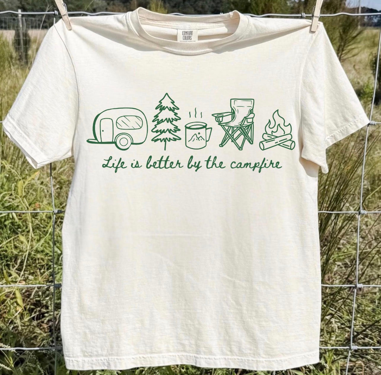 LIFE IS BETTER BY THE CAMPFIRE GREEN - DTF TRANSFER