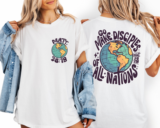 MATT 28:19 GO MAKE DISCIPLES BLACK (2 PIECES) - DTF TRANSFER