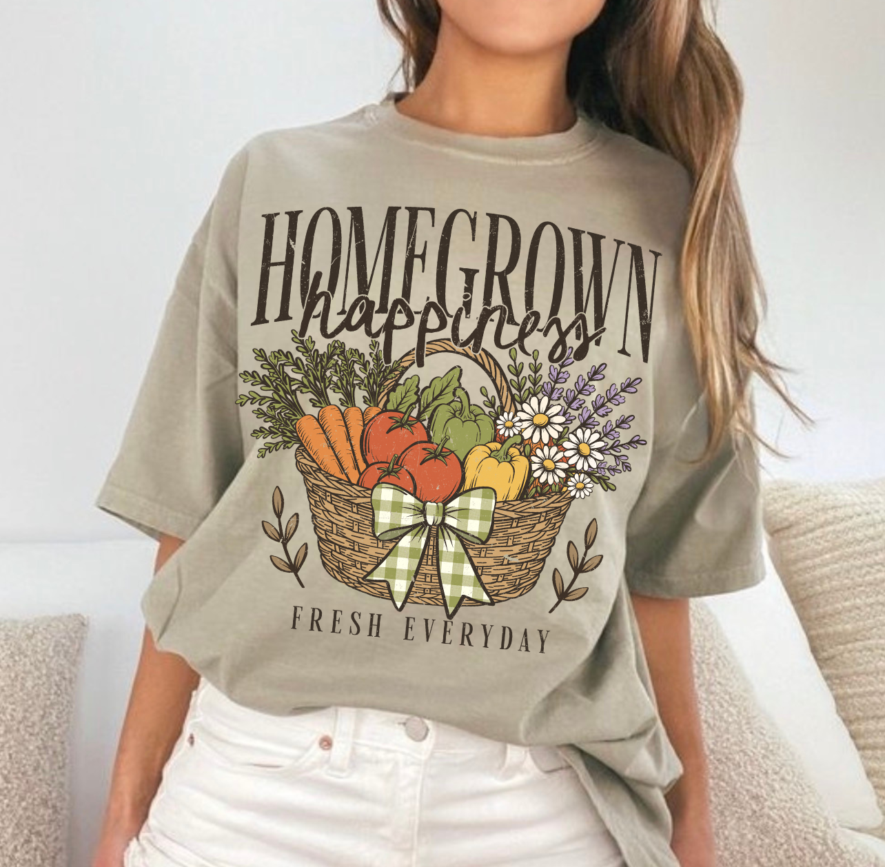 HOMEGROWN HAPPINESS BROWN - DTF TRANSFER