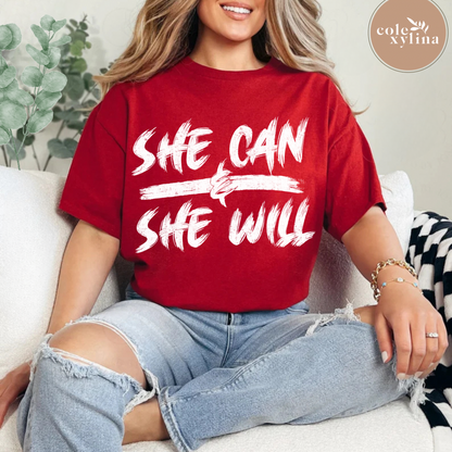 SHE CAN SHE WILL (3 OPTIONS) - DTF TRANSFER