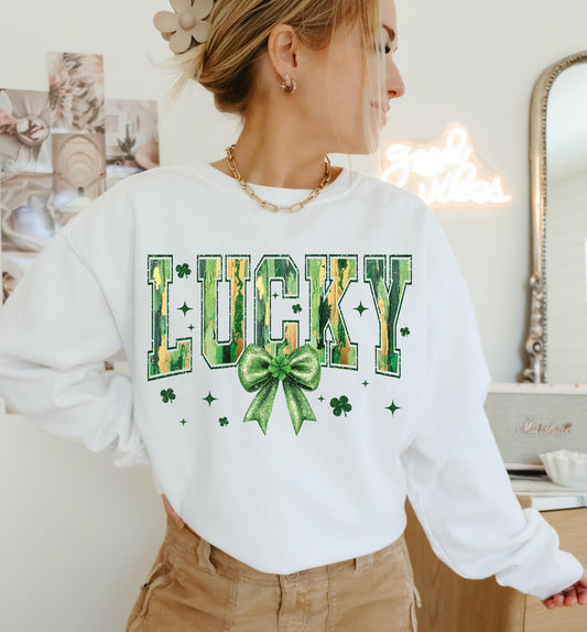LUCKY FAUX GLITTER - DTF TRANSFER