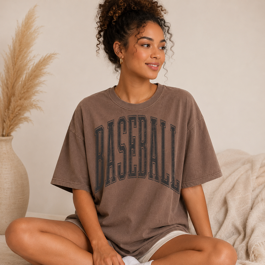 BASEBALL GREY GRUNGE - DTF TRANSFER