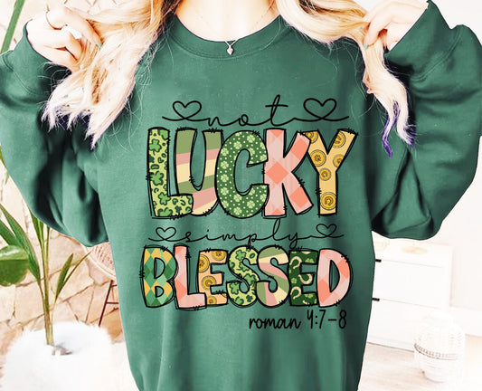 SIMPLY BLESSED NOT LUCKY - DTF TRANSFER