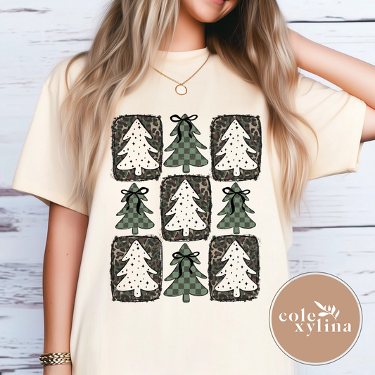 RETRO CAMO CHRISTMAS TREES - DTF TRANSFER