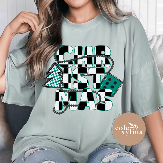 CHECKERED WESTERN CHRISTMAS - DTF TRANSFER