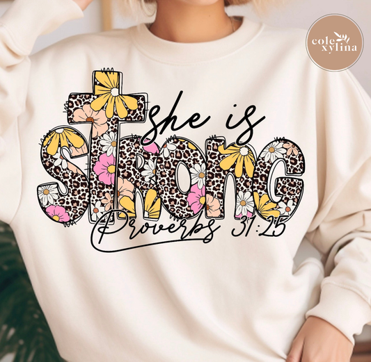 PROVERBS SHE IS STRONG - DTF TRANSFER
