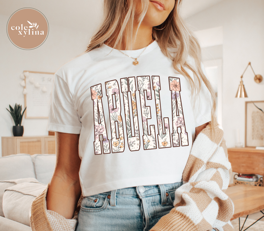 VINTAGE FLORAL ABUELA (2 COLOR OPTIONS) - DTF TRANSFER