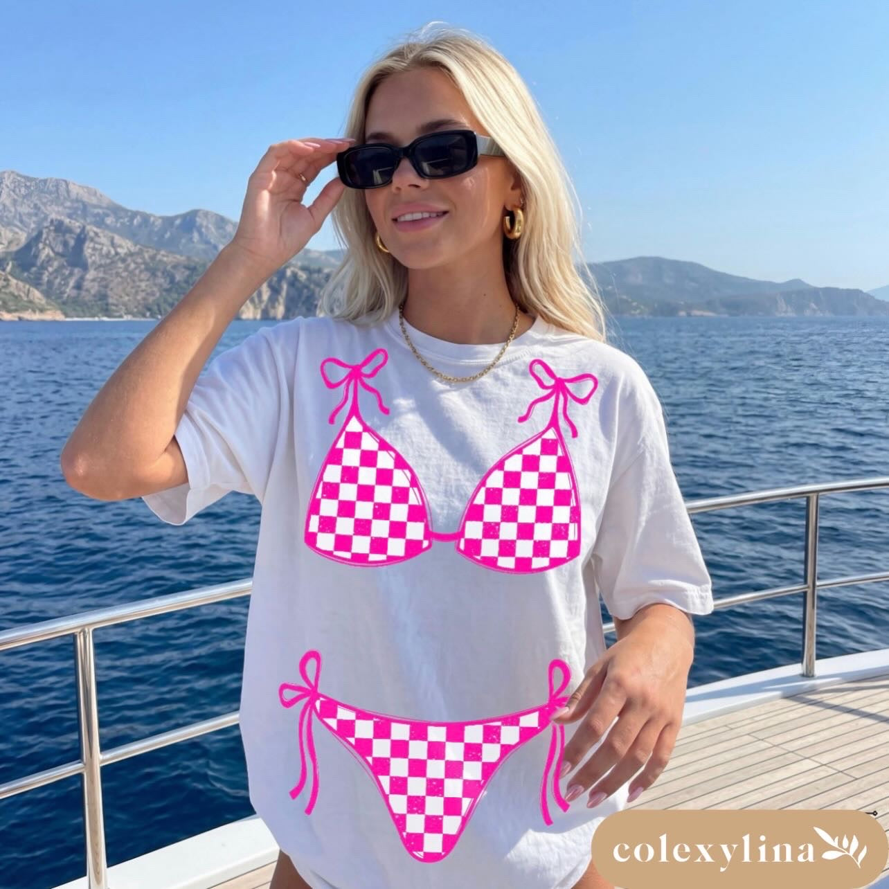 PINK & WHITE BIKINI - DTF TRANSFER