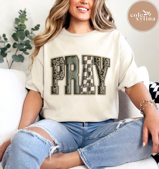 CAMO VINTAGE PRAY - DTF TRANSFER