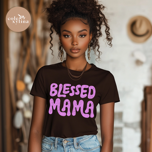 GRUNGE BLESSED MAMA - DTF TRANSFER