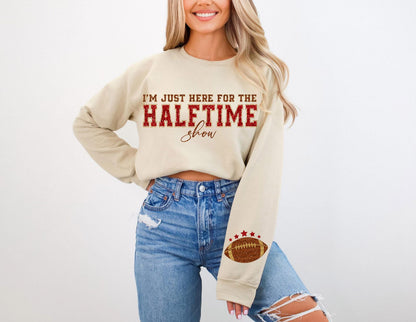 RED I’M JUST HERE FOR THE HALF TIME SHOW (2 PIECES)- DTF TRANSFER