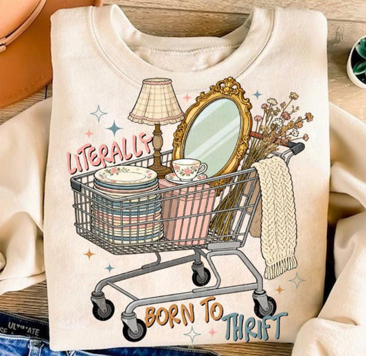 VINTAGE BORN TO THRIFT - DTF TRANSFER
