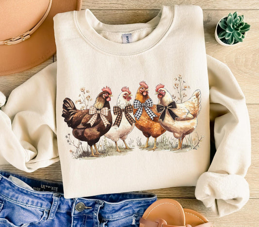 CHICKENS & BOWS - DTF TRANSFER