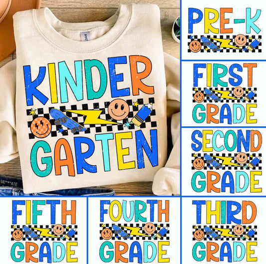 BOY CHECKERED BACK TO SCHOOL (7 OPTIONS) - DTF TRANSFER