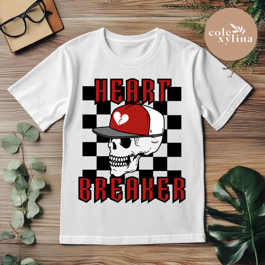 RED CHECKERED HEART BREAKER - DTF TRANSFER