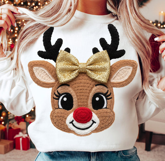FAUX CROCHET REINDEER - DTF TRANSFER