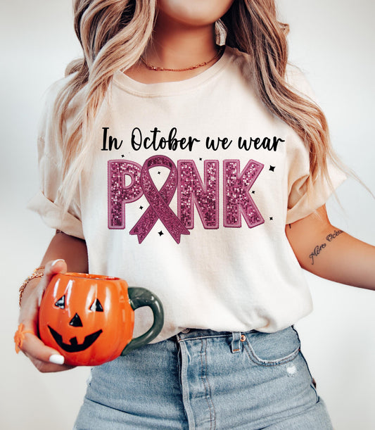 FAUX EMBROIDERY PINK - DTF TRANSFER
