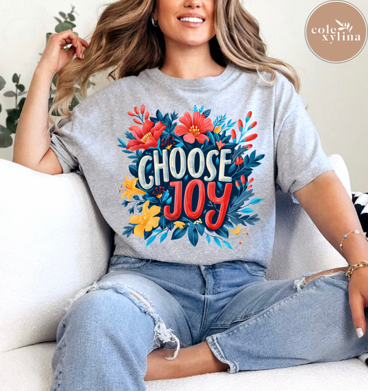 FLORAL CHOOSE JOY - DTF TRANSFER