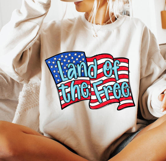 LAND OF THE FREE FLAG - DTF TRANSFER