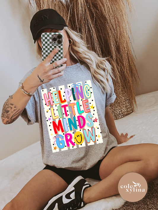 HELPING LITTLE MINDS GROW POLKA DOT STRIPES - DTF TRANSFER