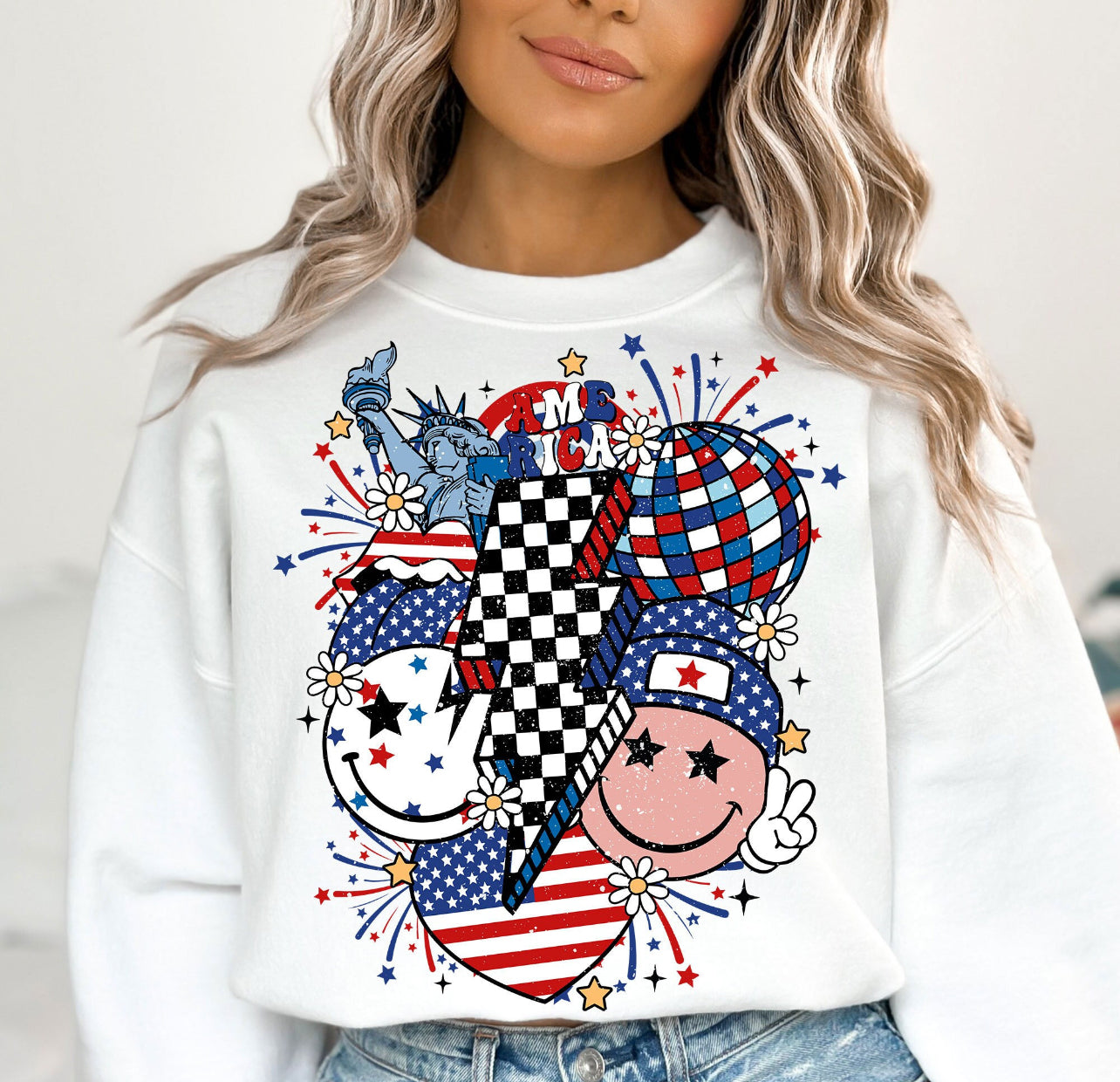 AMERICA SMILEY FACE - DTF TRANSFER – Cole Xylina