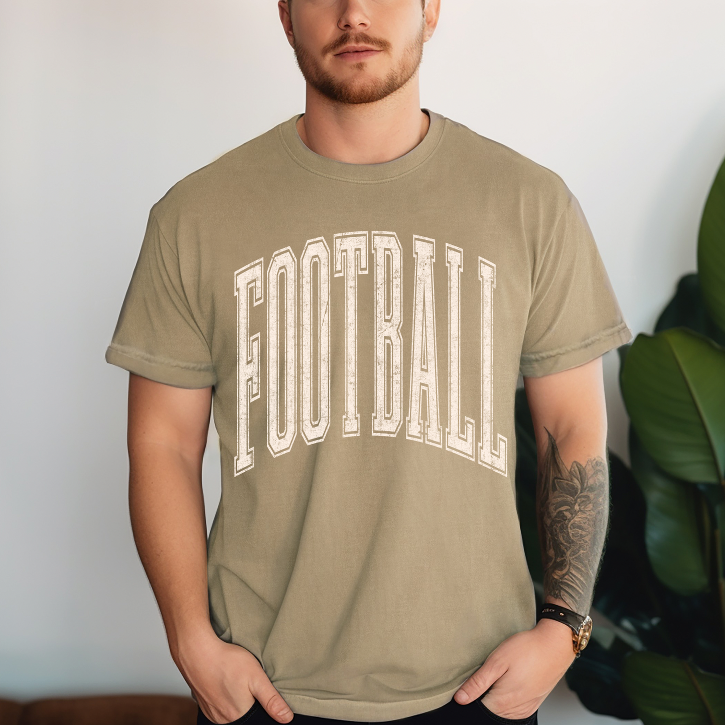 FOOTBALL CREAM GRUNGE - DTF TRANSFER