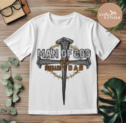 MAN OF GOD NAIL CROSS - DTF TRANSFER