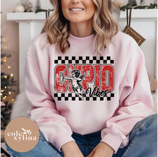 CHECKERED CUPID VIBES - DTF TRANSFER