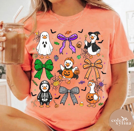 HALLOWEEN GOOSE & BOWS - DTF TRANSFER