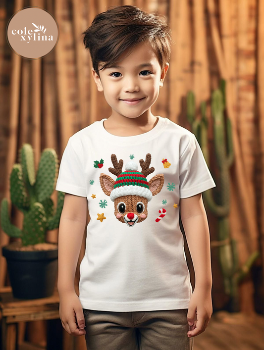 FAUX YARN BOY REINDEER - DTF TRANSFER