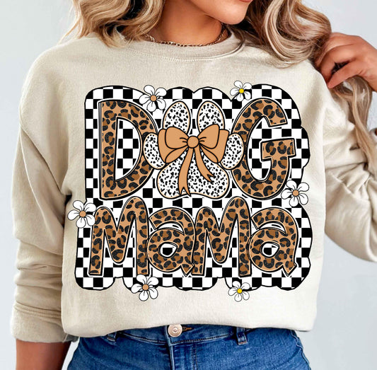 CHECKERED CHEETAH DAISY DOG MAMA - DTF TRANSFER