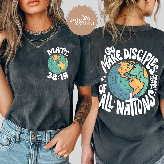 MATT 28:19 GO MAKE DISCIPLES WHITE (2 PIECES) - DTF TRANSFER