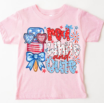 RED WHITE AND CUTE - DTF TRANSFER
