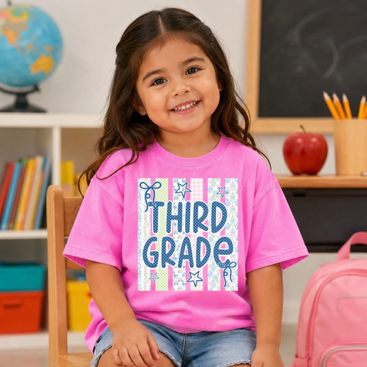 STRIPED FLORAL THIRD GRADE - DTF TRANSFER