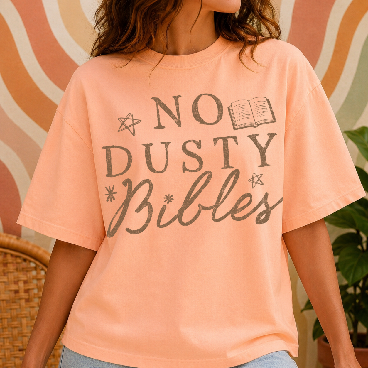 NO DUSTY BIBLES GRUNGE BROWN - DTF TRANSFER