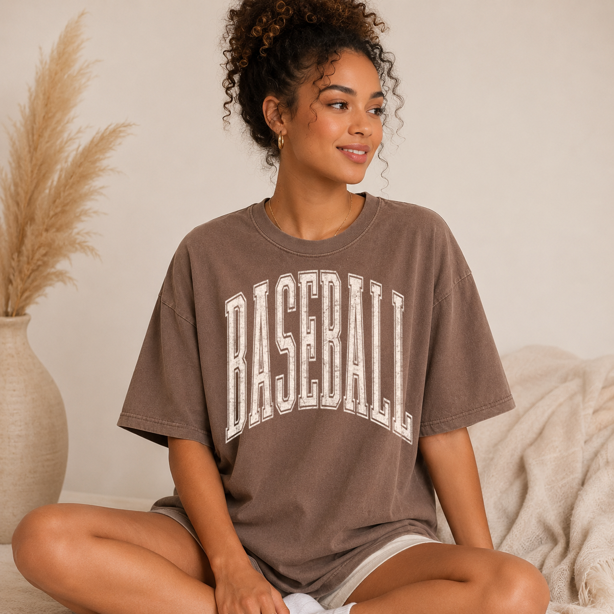 BASEBALL CREAM GRUNGE - DTF TRANSFER