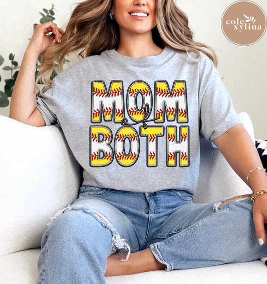 FAUX EMBROIDERY MOM OF BOTH - DTF TRANSFER
