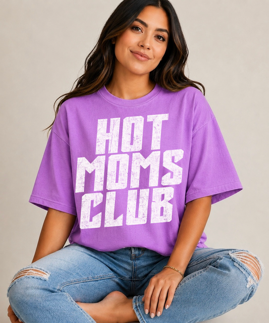 GRUNGE HOT MOMS CLUB WHITE - DTF TRANSFER