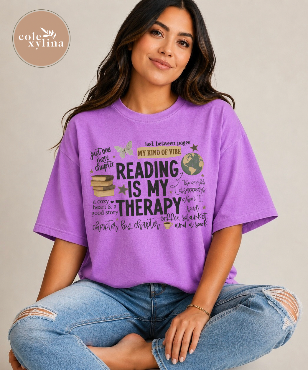 READING IS MY THERAPY DARK - DTF TRANSFER