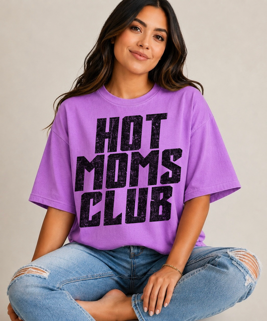 GRUNGE HOT MOMS CLUB BLACK - DTF TRANSFER