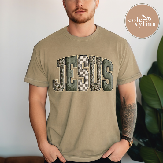 CAMO VINTAGE JESUS - DTF TRANSFER