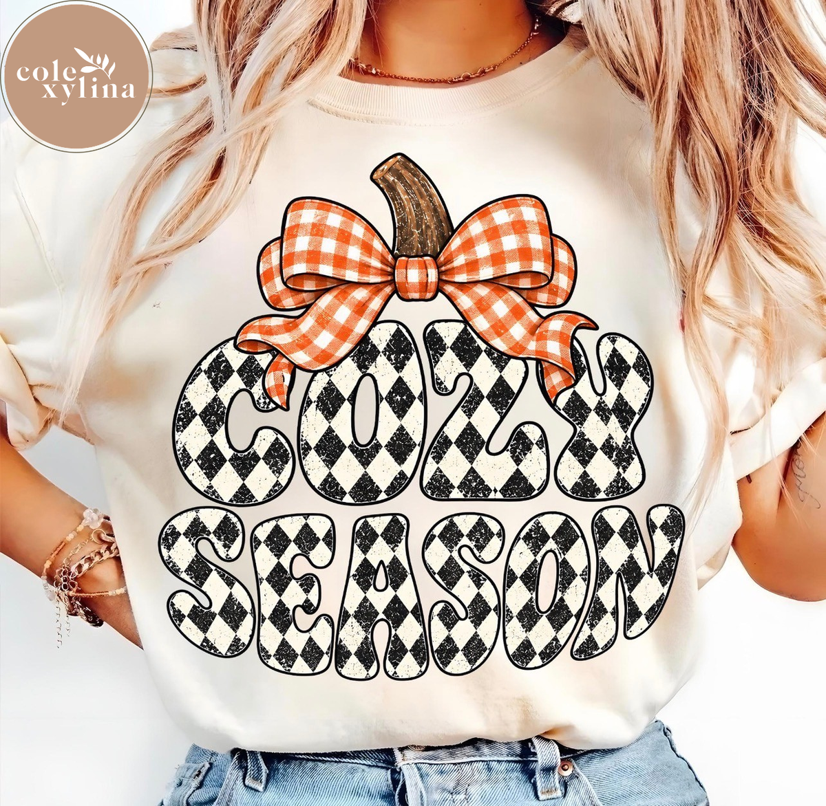 CHECKERED PUMPKIN SEASON - DTF TRANSFER