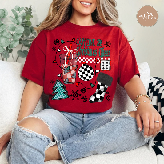 CAFFEINE AND CHRISTMAS CHEER - DTF TRANSFER