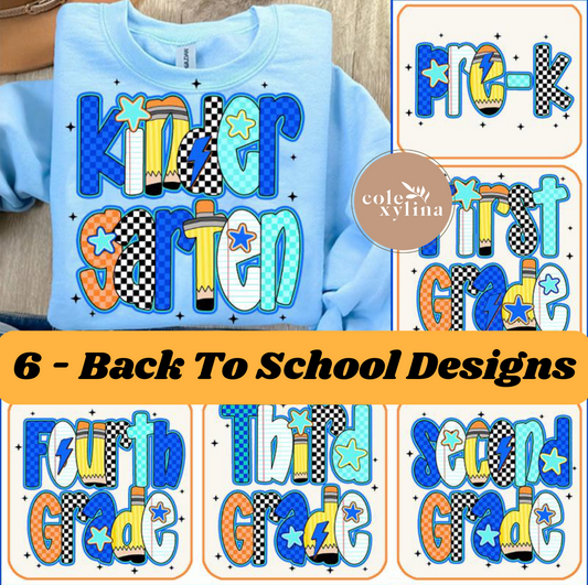 RETRO BACK TO SCHOOL BOYS (6 OPTIONS) - DTF TRANSFER