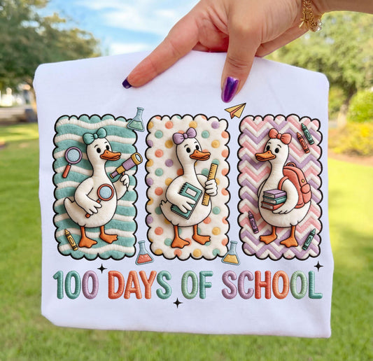 FAUX STITCH DUCK 100 DAYS OF SCHOOL - DTF TRANSFER