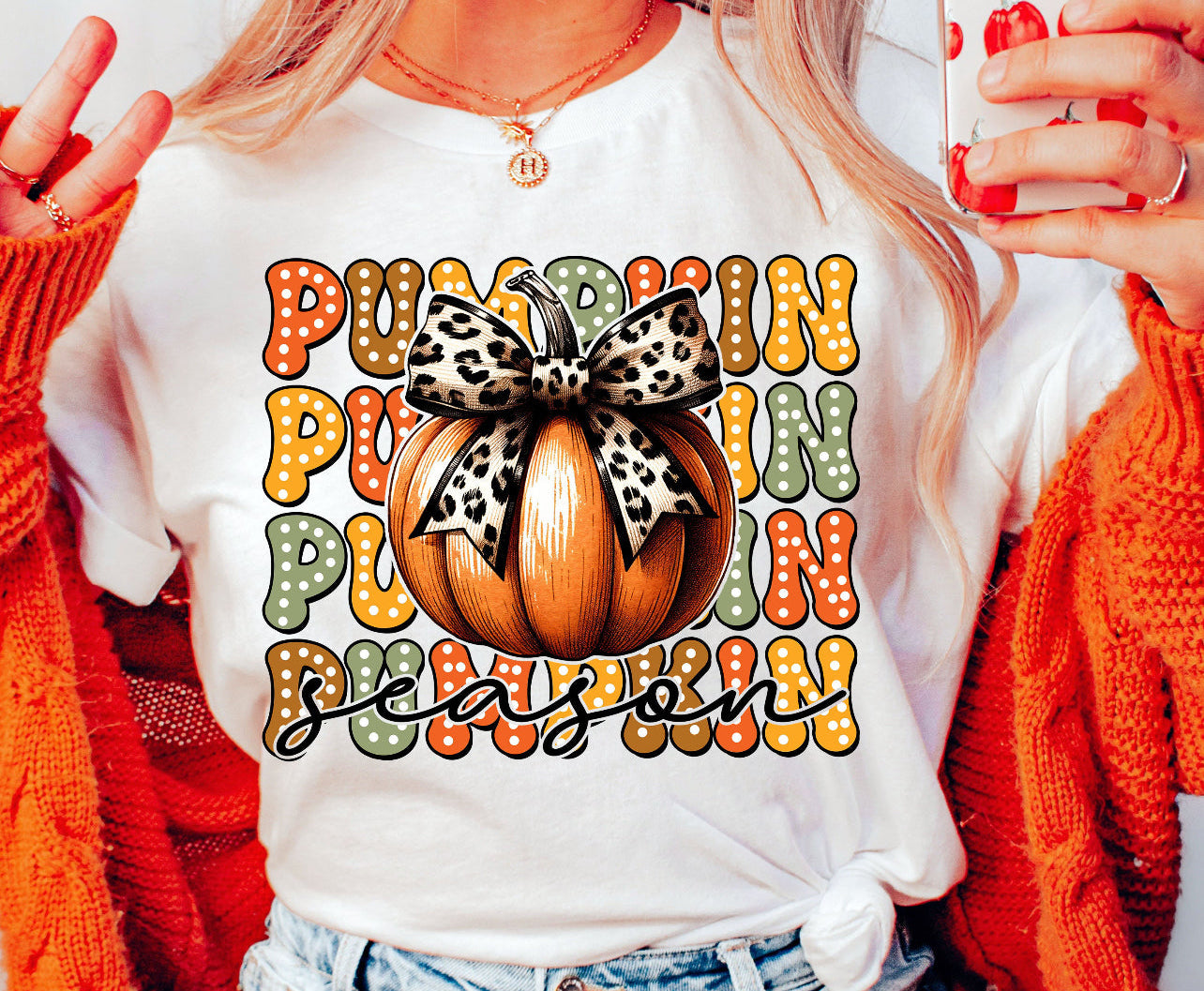 FALL CHEETAH PUMPKIN - DTF TRANSFER