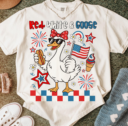 RED WHITE & GOOSE GIRL - DTF TRANSFER